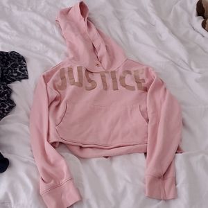 Pink cropped justice active jacket